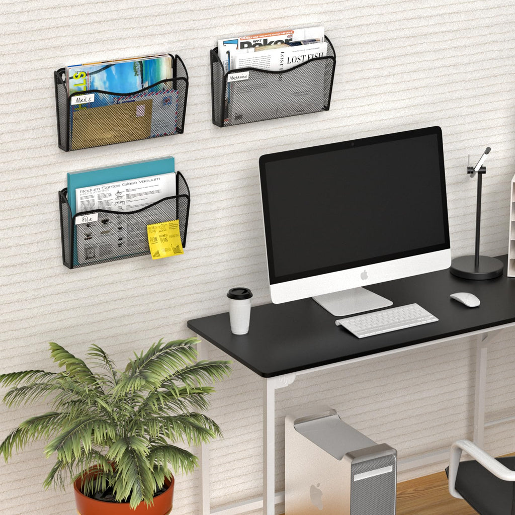BOHDK Wall-Mounted Mesh File Organizer for Home Office