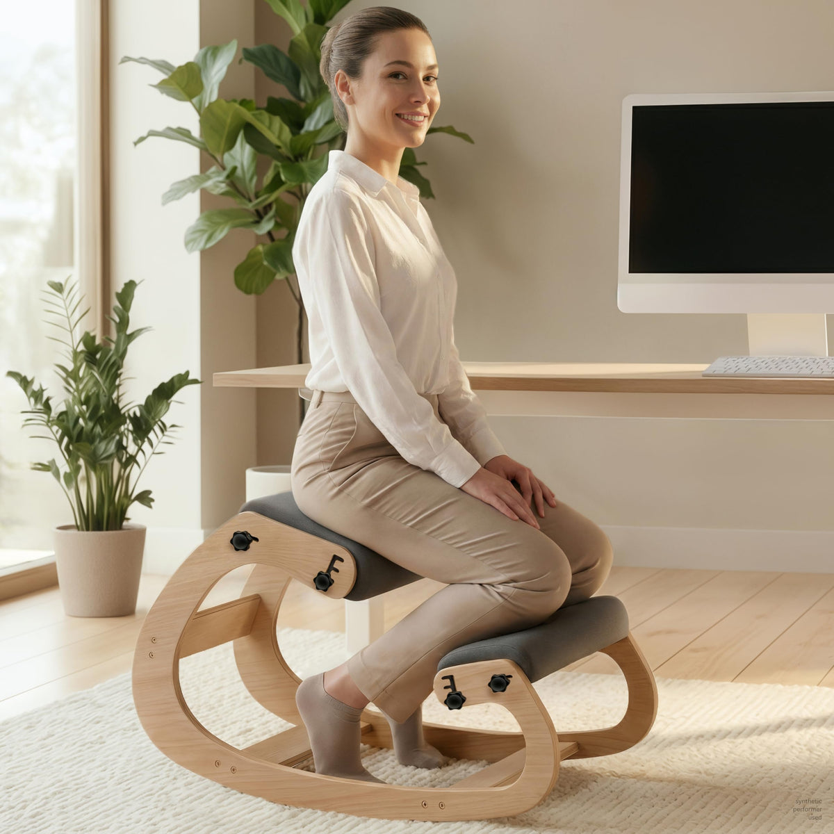 NYPOT Adjustable Ergonomic Rocking Kneeling Chair, 250 lb