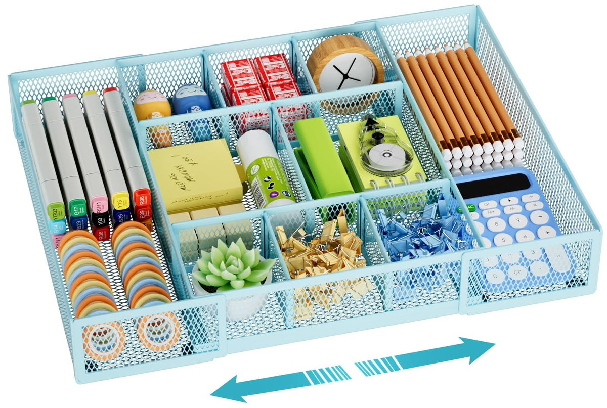 Marbrasse Expandable Desk Drawer Organizer with 10 Compartments