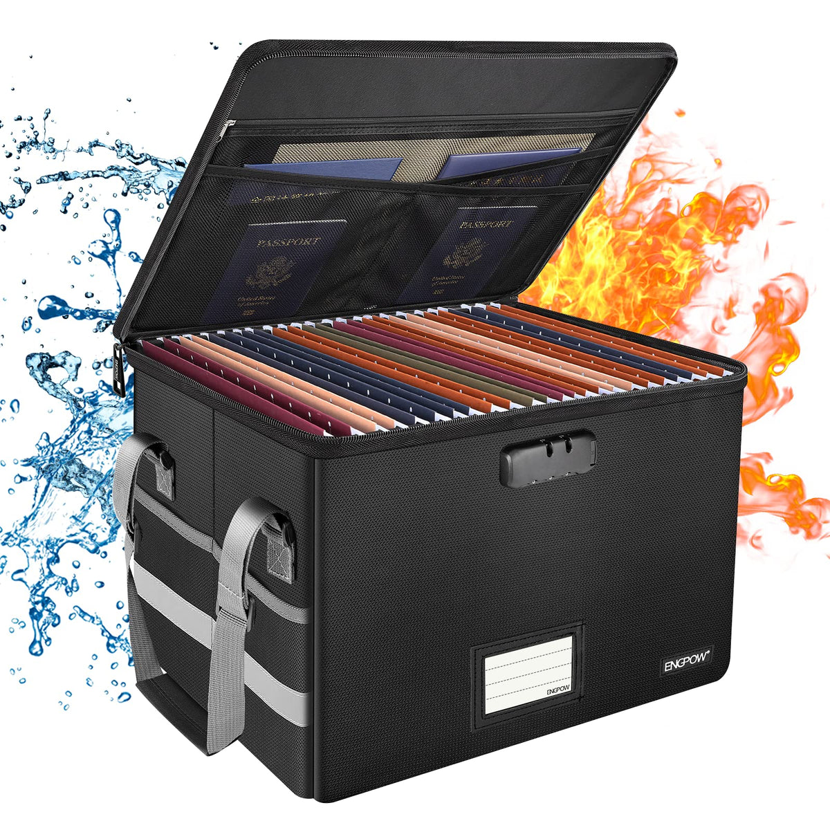 ENGPOW Fireproof File Storage Box with Lock for Office