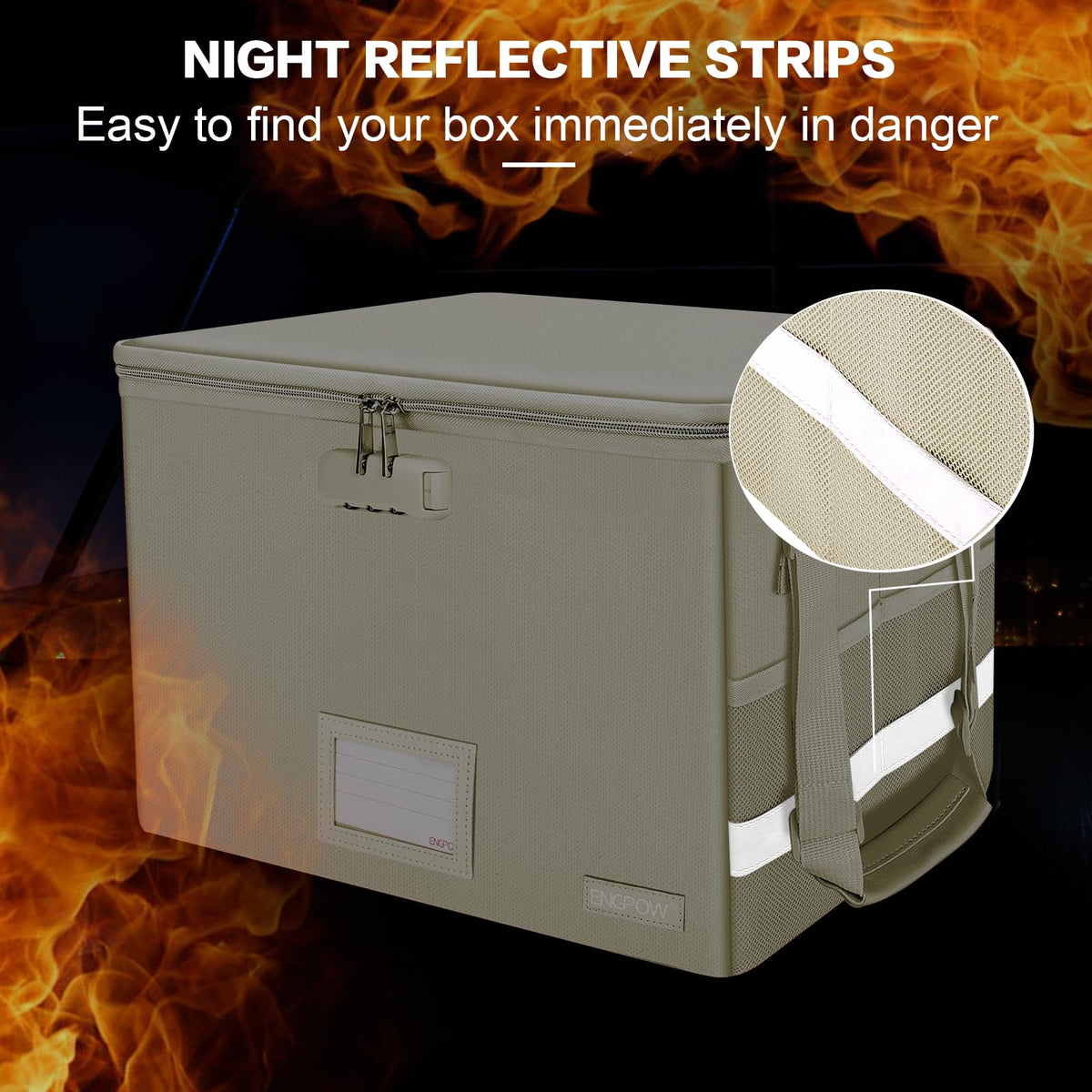 ENGPOW Fireproof File Storage Box with Lock for Office