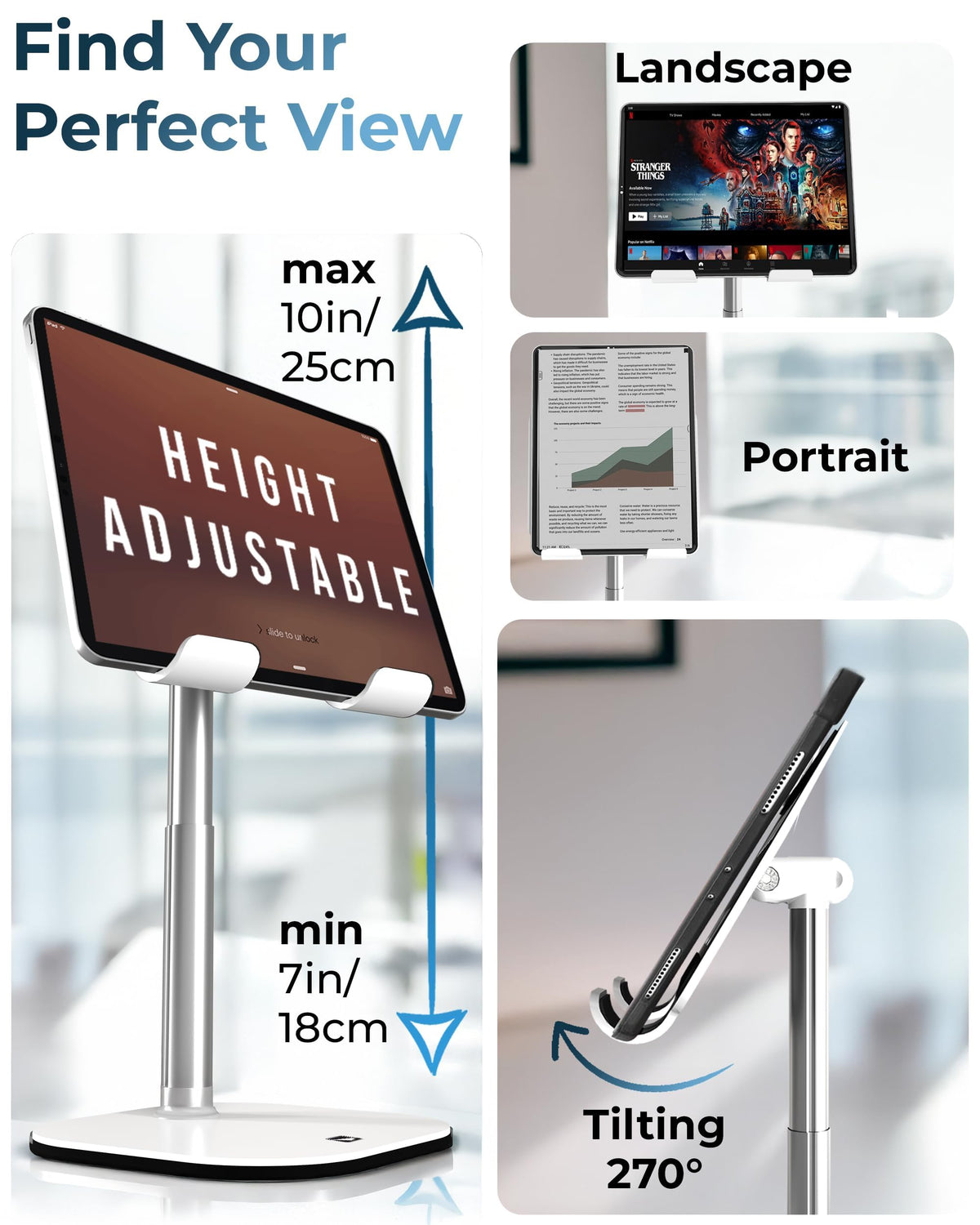 COOPER TabHolder Adjustable Tablet Stand with 270° Tilt