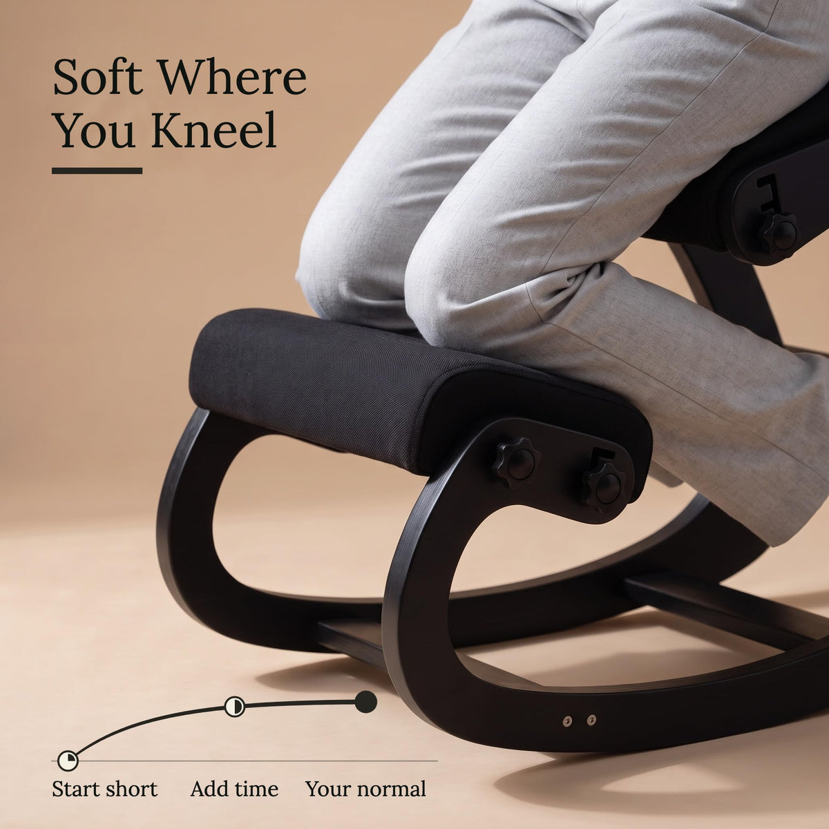 NYPOT Adjustable Ergonomic Rocking Kneeling Chair, 250 lb