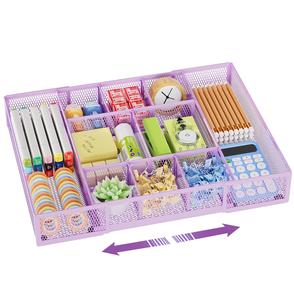 Marbrasse Expandable Desk Drawer Organizer with 10 Compartments