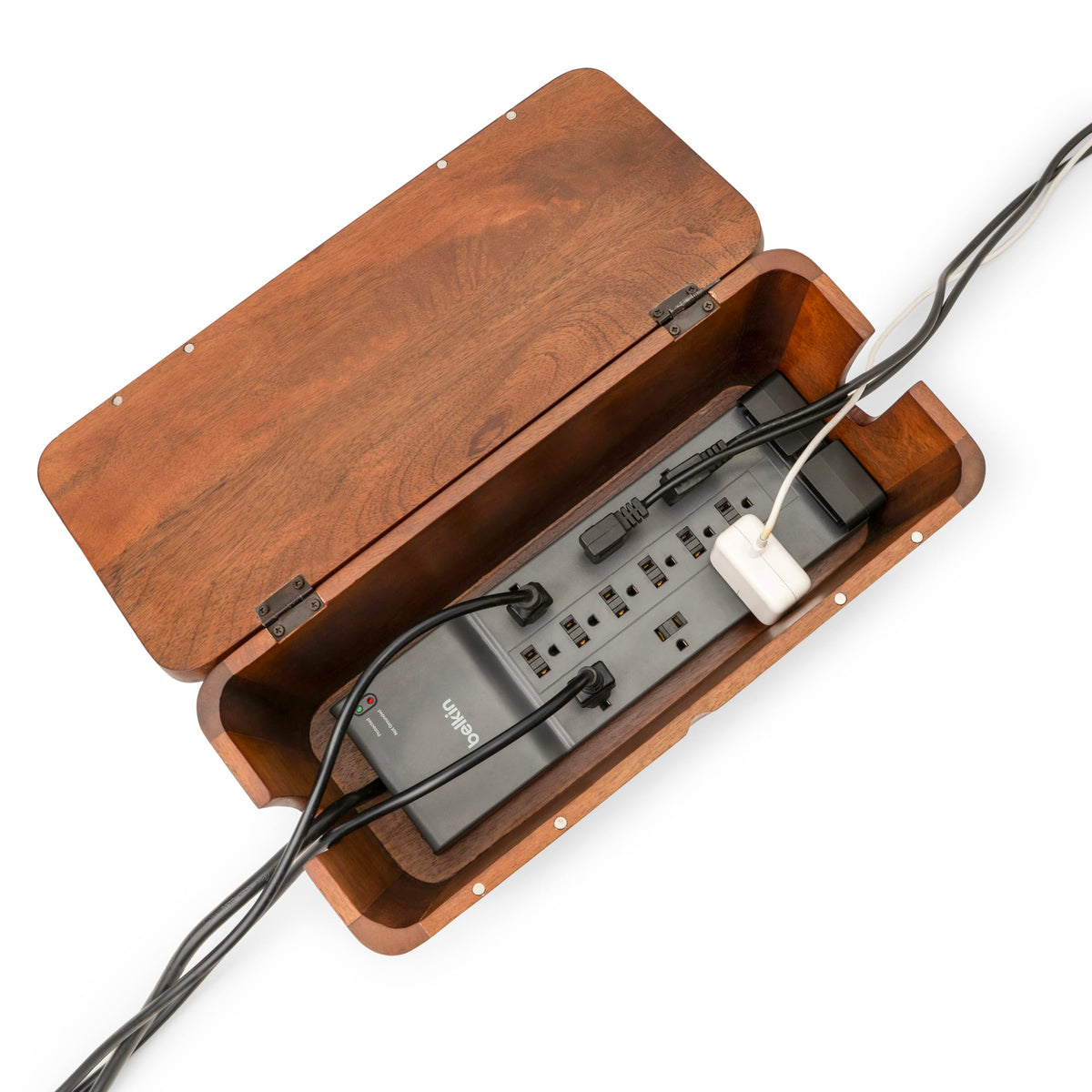 Acacia Cable Management Box - Rustic Design