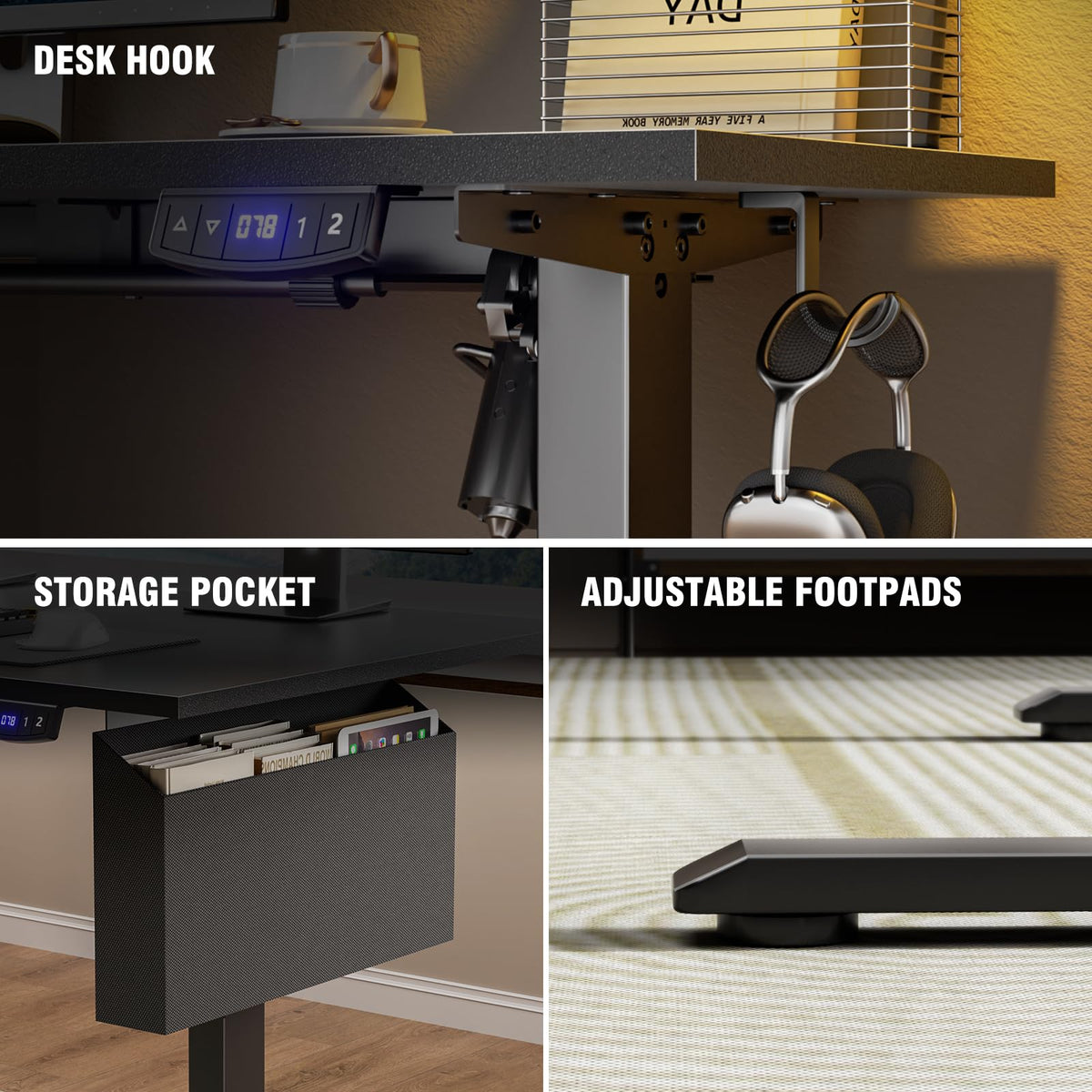 Korfile Standing Desk, Height Adjustable, Memory Presets