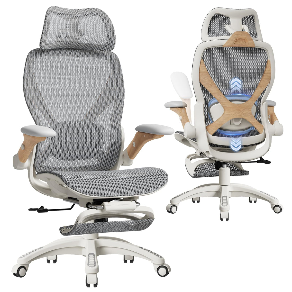 ELABEST X100 Ergonomic Mesh Office Chair with Footrest