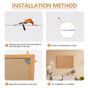 Framed Cork Bulletin Board for Home, School & Office