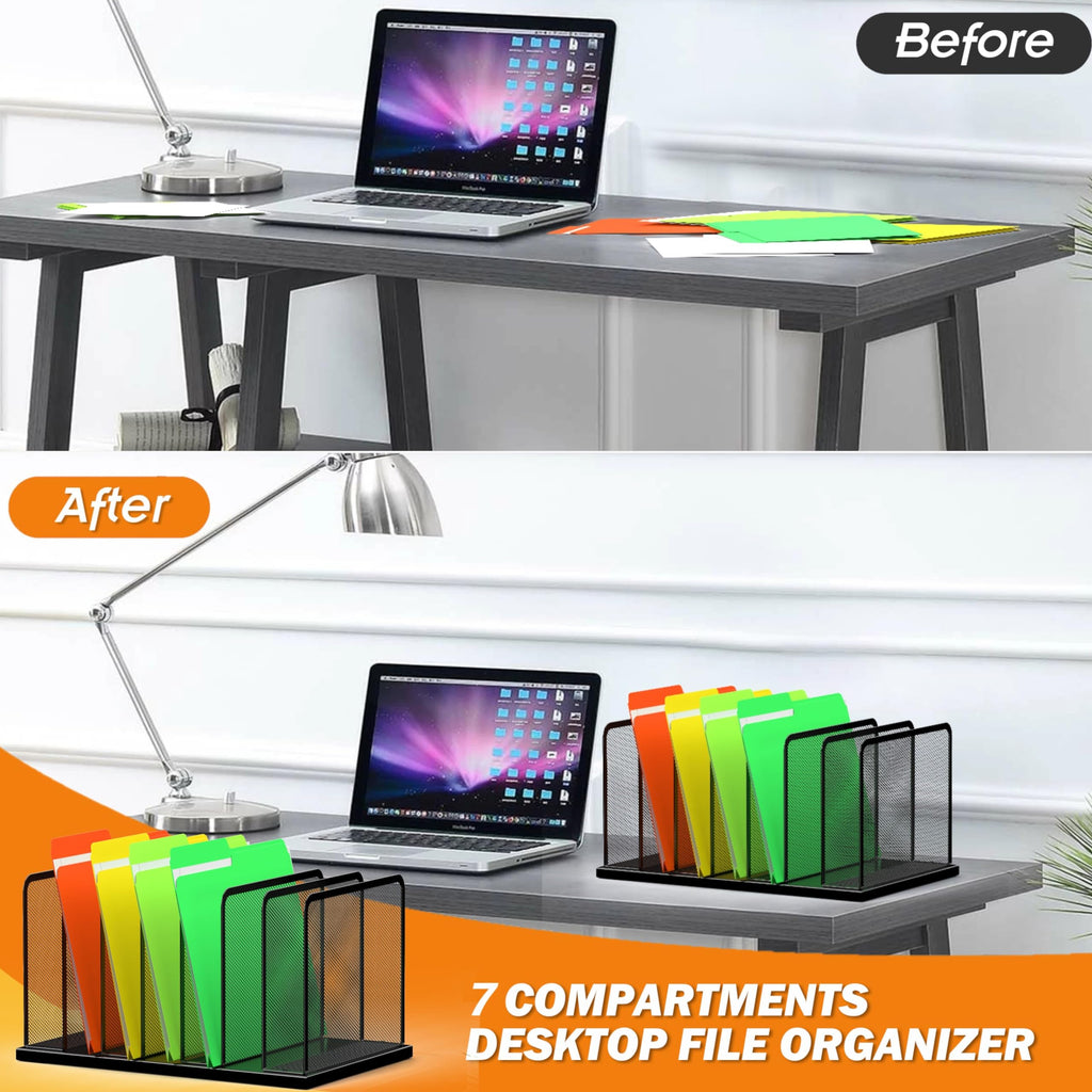 Kuntine.B Upright Mesh Desktop File Organizer for Office