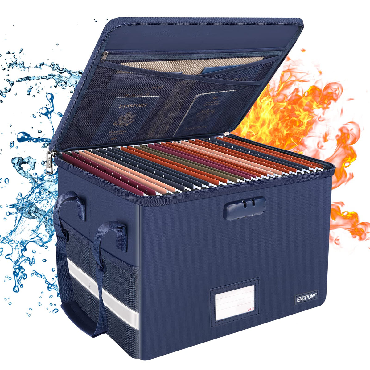 ENGPOW Fireproof File Storage Box with Lock for Office
