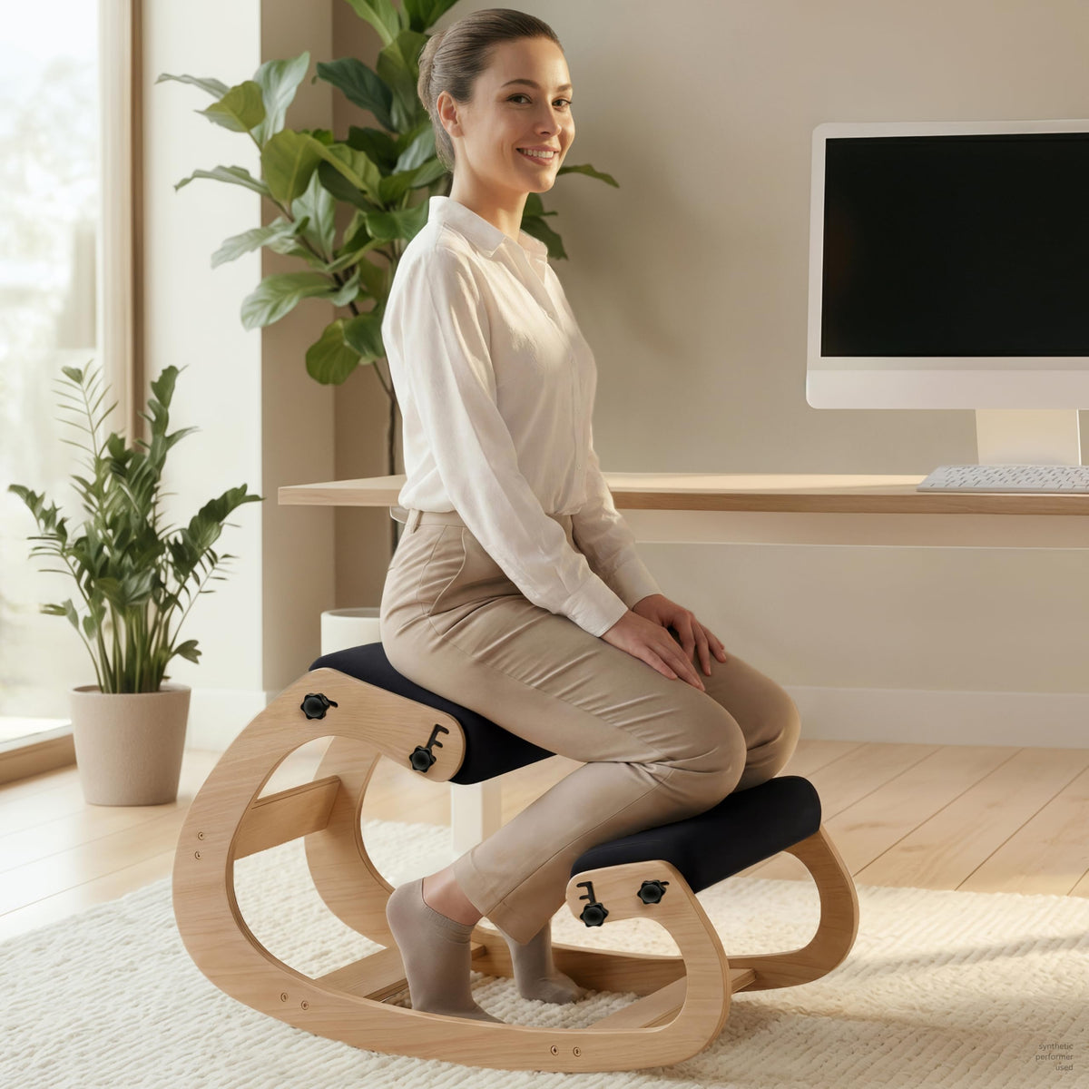NYPOT Adjustable Ergonomic Rocking Kneeling Chair, 250 lb