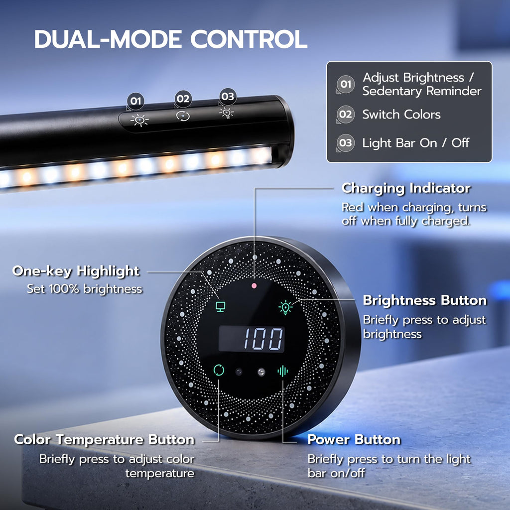 ARES WING USB Monitor Light Bar with Remote & Sedentary Alert
