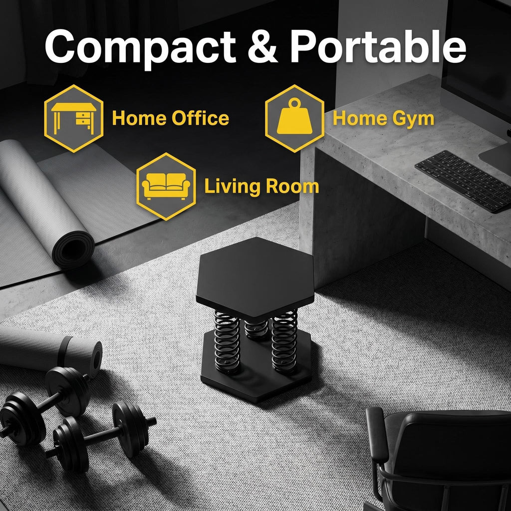 Deep Squat Stool with Springs, Active Sitting Chair for Posture Correction & Lower Back Support, Ergonomic Core & Glute Activation Balance Trainer, Pre-Assembled Stainless Steel Seat for Home, Office & Gym