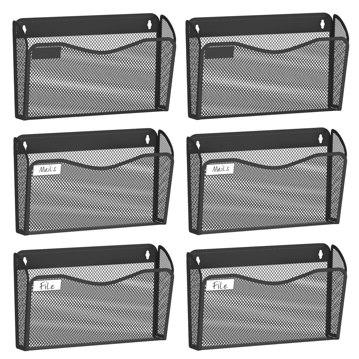 BOHDK Wall-Mounted Mesh File Organizer for Home Office