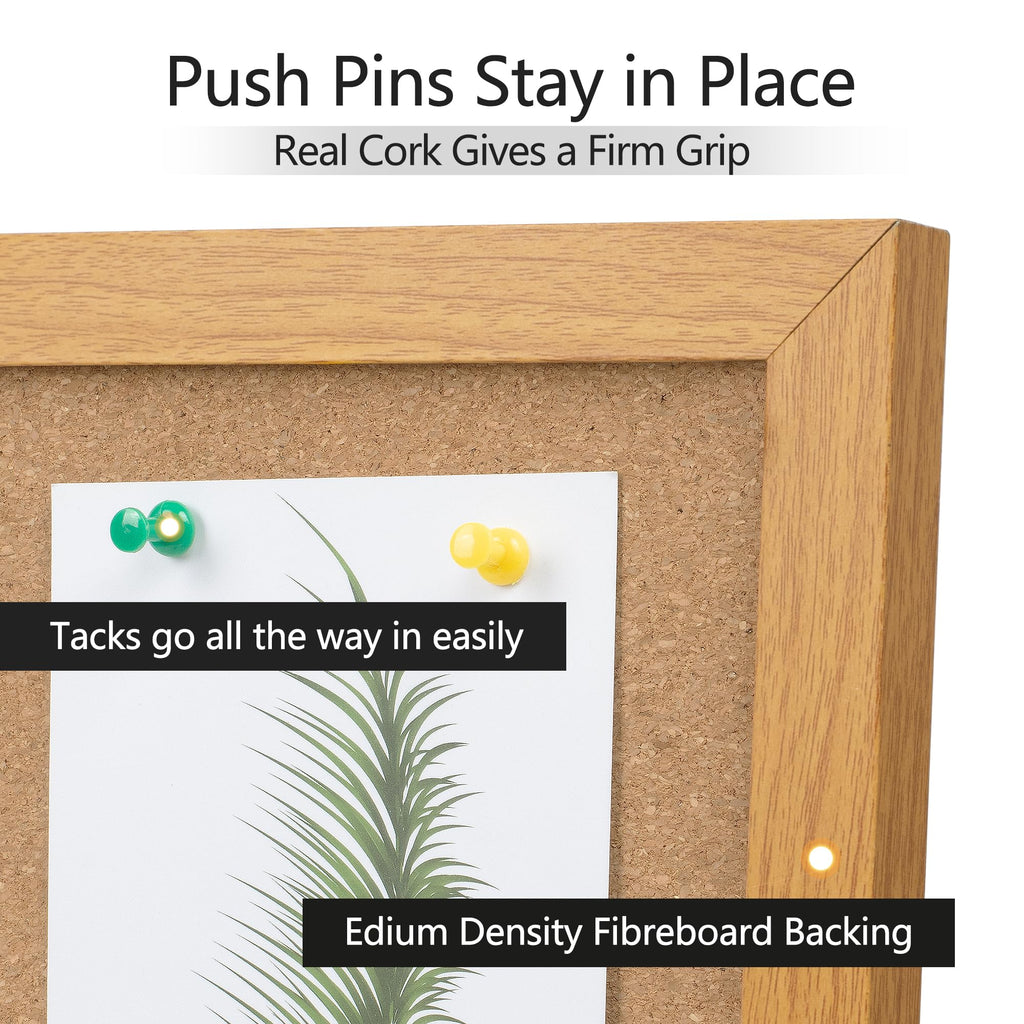 Framed Cork Bulletin Board for Home, School & Office