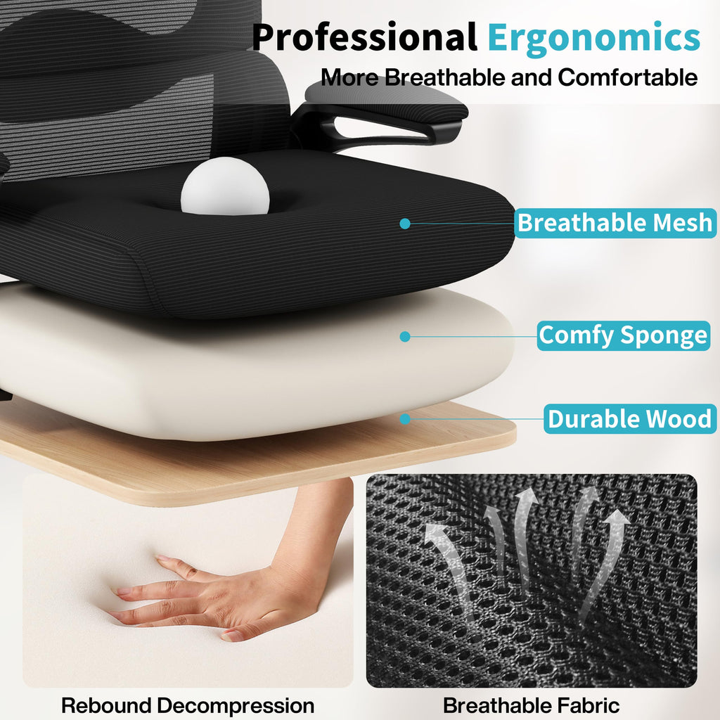 Nexthro 400 lb Ergonomic Mesh Office Chair with Headrest
