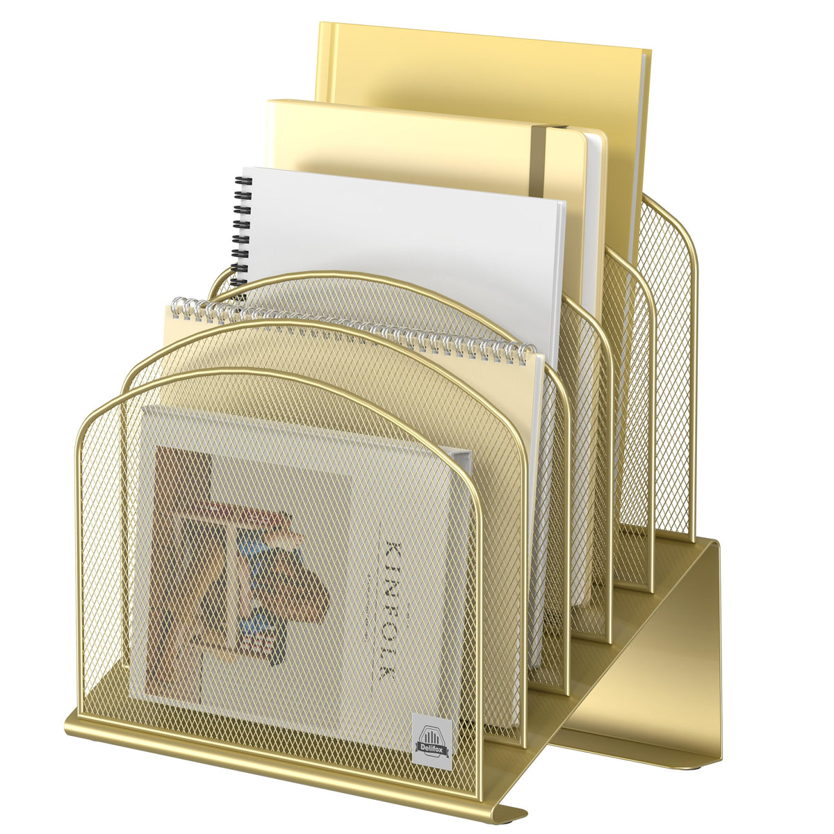 Delifox 5-Section Inclined Desktop File Organizer