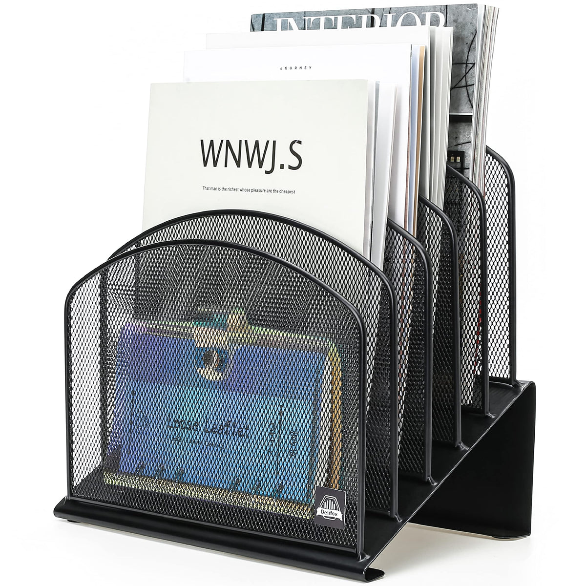 Delifox 5-Section Inclined Desktop File Organizer