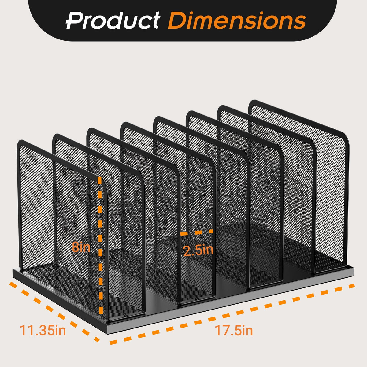Kuntine.B Upright Mesh Desktop File Organizer for Office