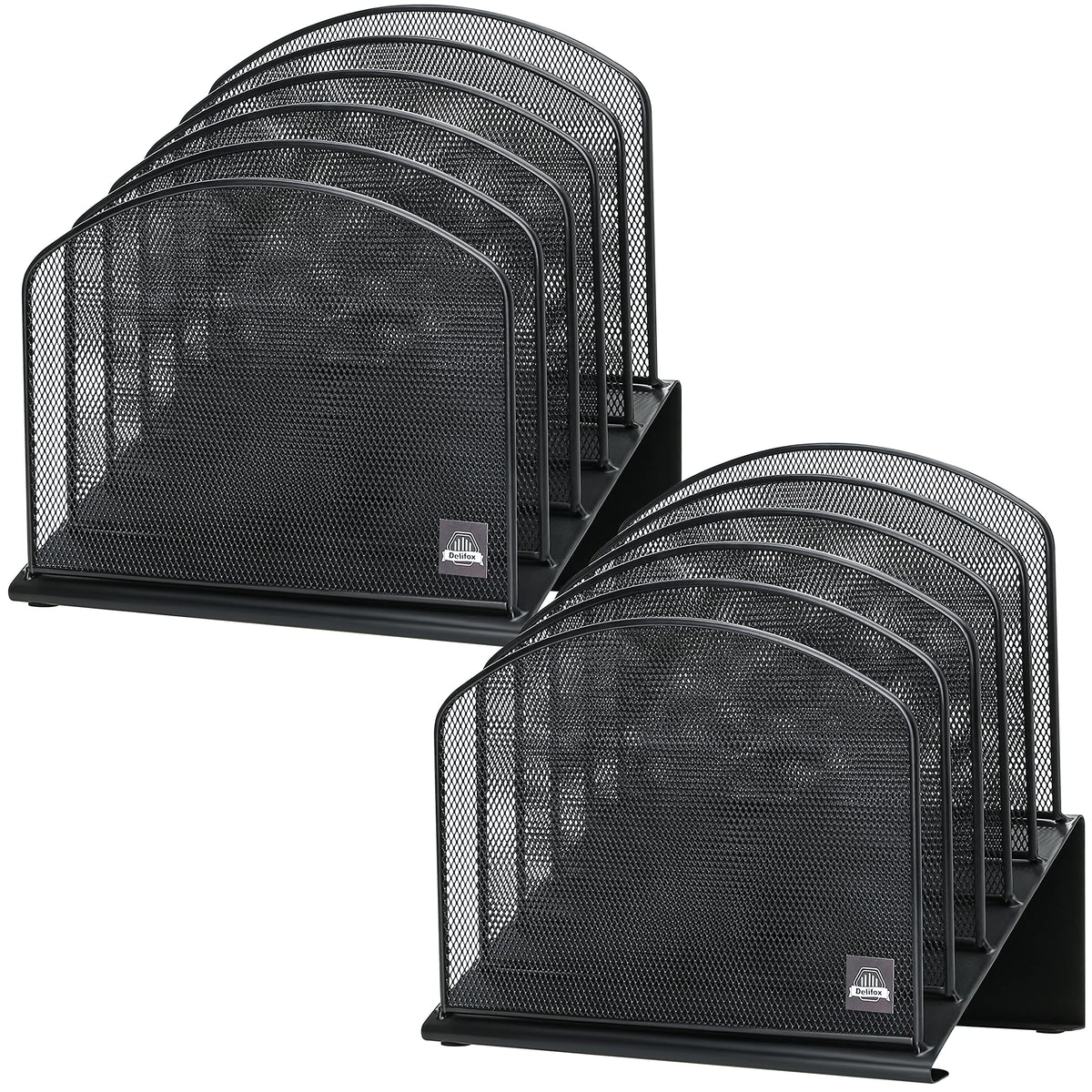 Delifox 5-Section Inclined Desktop File Organizer